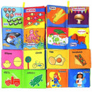 Baby's First Non-Toxic Soft Cloth Book Set- Crinkle,Multicolor- (Friction w S6B6