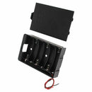 Black plastic battery holder box box with cover for 6 x AA 9V battery P1A4