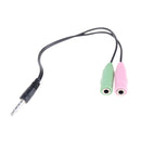 3.5mm Stereo Headphone Microphone Audio Y Splitter Cable Adapte Plug Jack CordJR