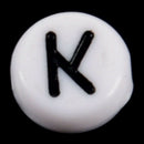 1000 White Mixed Letter/ Alphabet Acrylic Beads 7mm(1/4 inch) L6N2