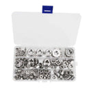 140Pcs M3 M4 M5 M6 M8 M10 M12 Hex Flange Nuts Assortment Kit-304 Stainless