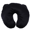 Multi-Color Cartoon U Shaped Travel Pillow Neck Support Head(Black)