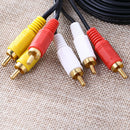 3 RCA Composite Male to Male Audio Video AV Cable for DVD TV