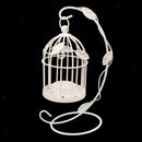 White Birdcage Hanging Stand Candle Holder Tea Light Candlestick Home Decor