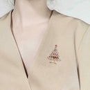 Fashion Women Costume Brooches Zircon Christmas Tree Pin Casual Jewelry