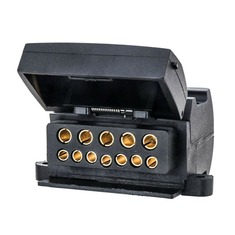 12 Pin Australian Trailer Flat Female Socket Caravan Connector with PVC Cap