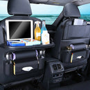 Leather car seat back travel multi-pocket folding storage bag organizer holde Kw