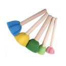 5Pcs/Set Sponge Paint Brushes Toys Wooden Handle Seal Sponge Brushes Kids C