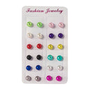 24Pcs Assorted Boho Stud Earrings Set Round Ball Earrings Stud Piercing Earrings