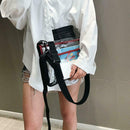 Transparent PVC Shoulder Messenger Bag Unisex Casual Crossbody Bags (Red)
