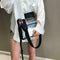 Transparent PVC Shoulder Messenger Bag Unisex Casual Crossbody Bags (Red)