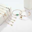 6pcs Turquoise Shell Bracelet Boho Moon Charm Bangles Women Jewelry Gift