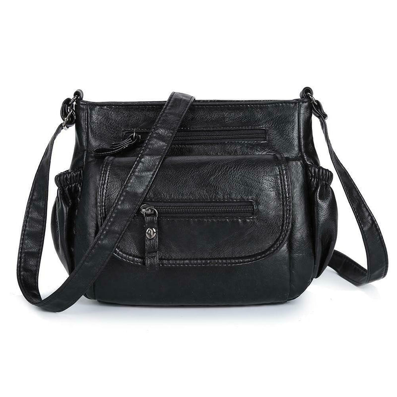 Fashion Shoulder Messenger Bags Leather Soft Crossbody Bags Multi-pocket Purse