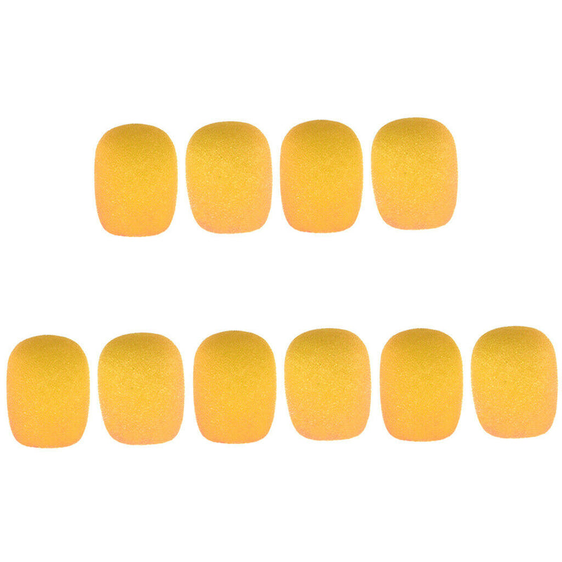 10pcs/Pack Mini Size Headset Microphone Protective Sponges Cover Yellow