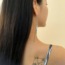 New Fashion Punk Tassels Sword Shape Pendant Drop Dangle Stud Earring Jewelr Ew