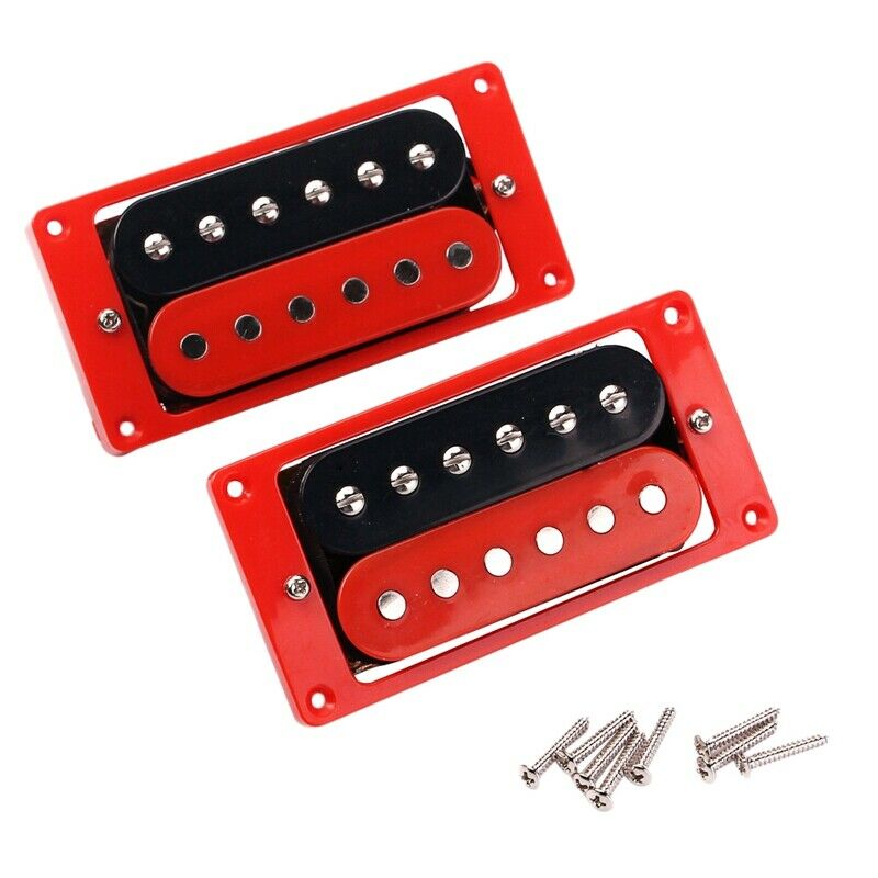 1 Set Of 2Pcs Red & Black Humbucker Double Coil Pickups Neck Bridge for Lp