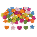 20g Heart Star Wooden Sewing Buttons for Kids Children Clothing Accessories