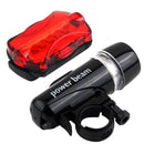 2x Bike Light Head + Rear Safety Alarm Set Bicycle Cycle White Beam 5 LED LampOZ