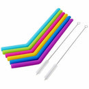 6pcs/set Reusable Silicone Straws For Birthday Wedding Parties BBQ With 2 B
