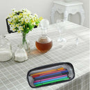 6 Pieces Clear PVC Pen Pencil Case with Zipper, for School Office Stationer