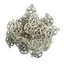 50x Round Star Pentacle Pendant Charms Alloy Necklace Pendant Base DIY Craft