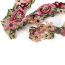 1Yard Flower Embroidered Trim Lace Ribbon DIY Wedding Sewing Applique Craft DIY