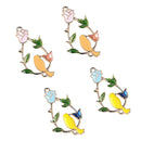 4 Alloy Enamel Flower Branch Bird Connector Necklace Pendant Bracelet Charms