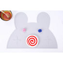 Rabbit Shape Waterproof Placemat Kids Skid Resistance Dining Table Mat-White