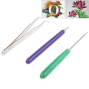 3Pcs paper DIY set quilling paper tools tweezer needle pins slotted pen tool  ME