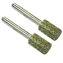 2Pcs 6mm Shank Diamond Coated Cylinder Head Grinding Bit for Rotary Tool - 8mm
