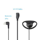 (2 Pack) 2Pin Advanced D Shape Clip-Ear Ptt Headset Earpiece Mic For Motoro Y9P2