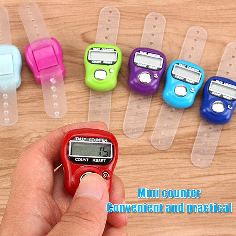Pedometer Portable Electronic Finger Counter Ring Digit Row Tally Stitch Marker