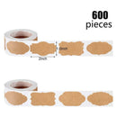 600 Pieces Christmas Gift Tag Labels Self-Adhesive Present Stickers Natural