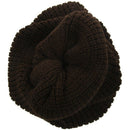 Mens Slouchy Long Beanie Knit Cap for Summer Winter Oversize brown