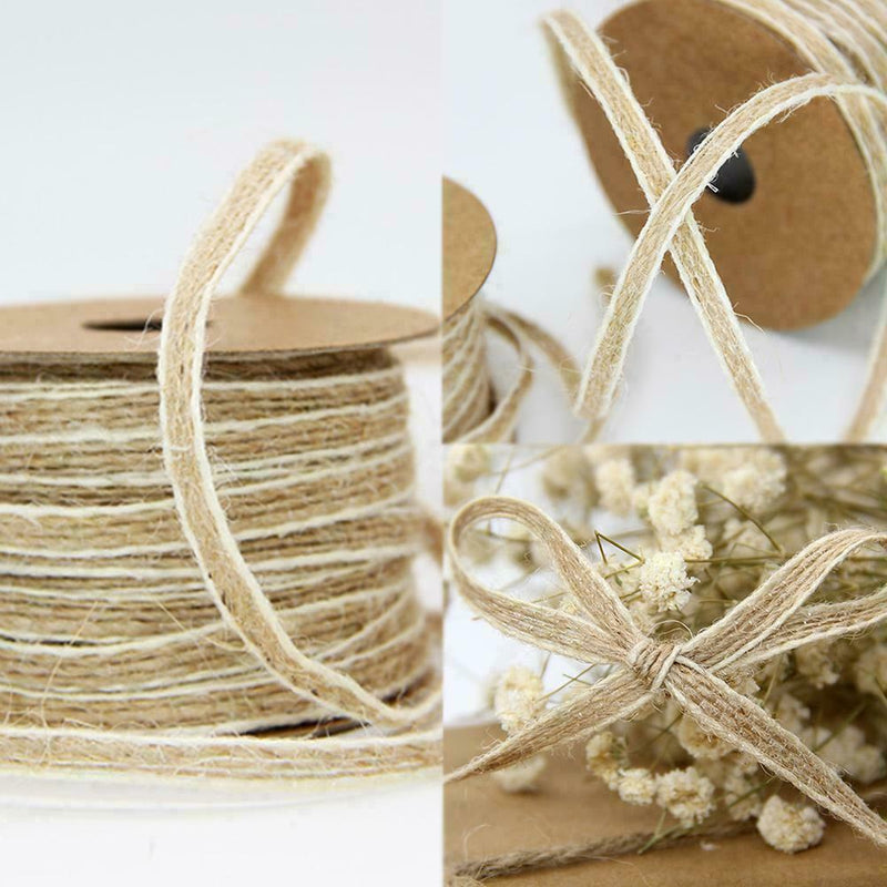 1 Roll Natural Jute Burlap Hessian Ribbon Lace Trims Wedding Decor Rustic v M3T2