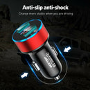 Dual USB Ports Car Charger 3A Fast Charging Adapter LED Socket Lighter Accessory