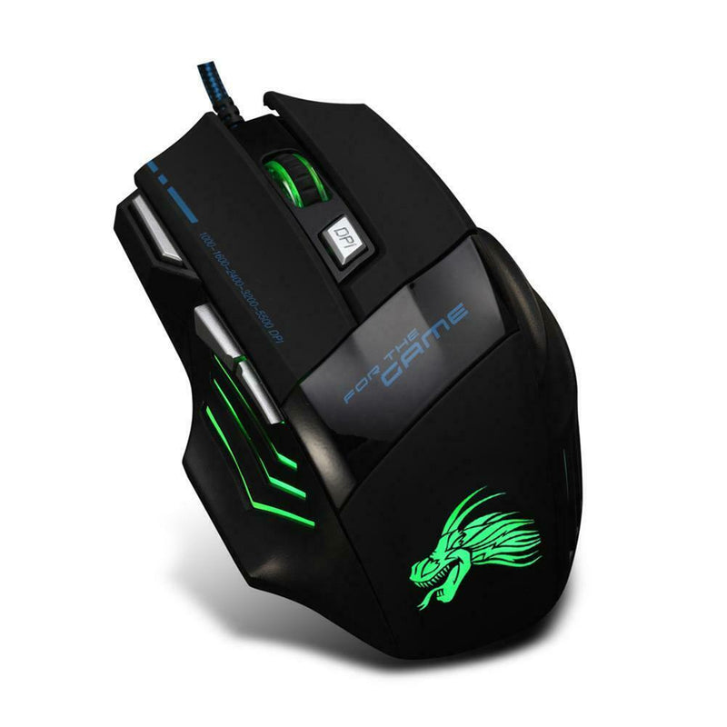 Gaming Mouse 7-Color Backlight DPI Adjustable Wired Optical PC Gamer Mice
