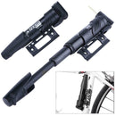 Portable Folding Bicycle Air Pump Inflator for Presta Schrader Valve Black