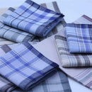 15Pcs Cotton Plaid Men's Handkerchief Square Decorative Suits Grid Hanky ZFB