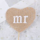 Party Supplies Natural Linen Flag Burlap Flags Wedding Decorations Mr & Mrs JR