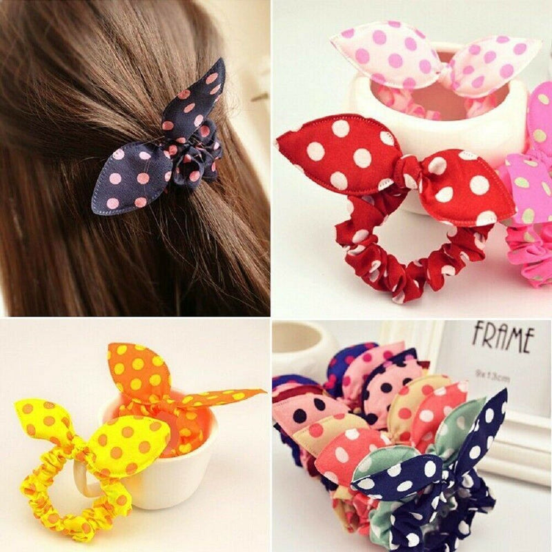 10X Elastic Women Girl Bow Knot Ponytail Hair Band Hair Rope Scrunchie Holder-