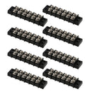 8 Pieces 6 Way 30A 12V 6 Position Dual Row Wire Terminal Strip Block Bus Bar