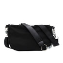 Nylon Women Shoulder Handbags Solid Ladies Travel Messenger Bags (Black)