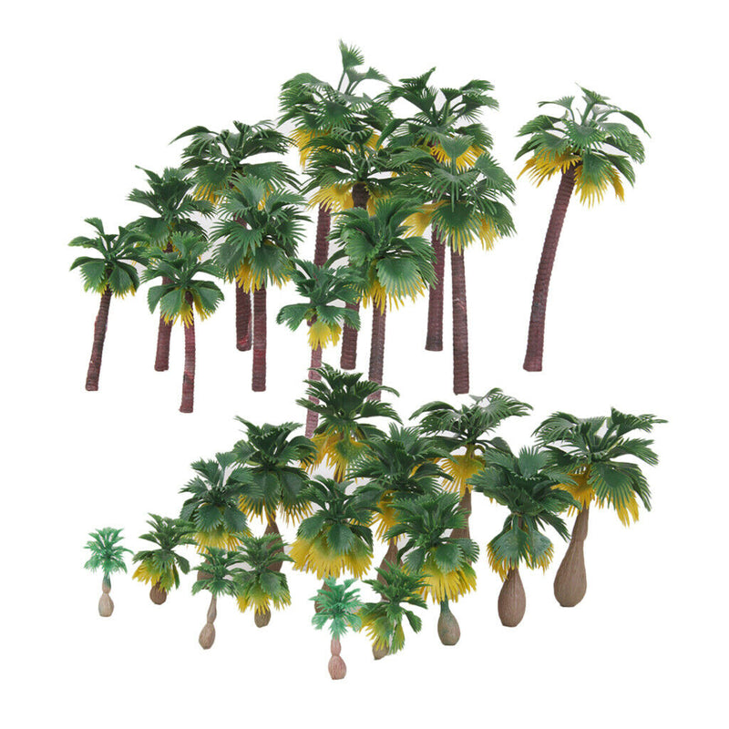 27Pcs HO O N Z Scale Tree Palm Models Rain Forests For Architectural Diorama