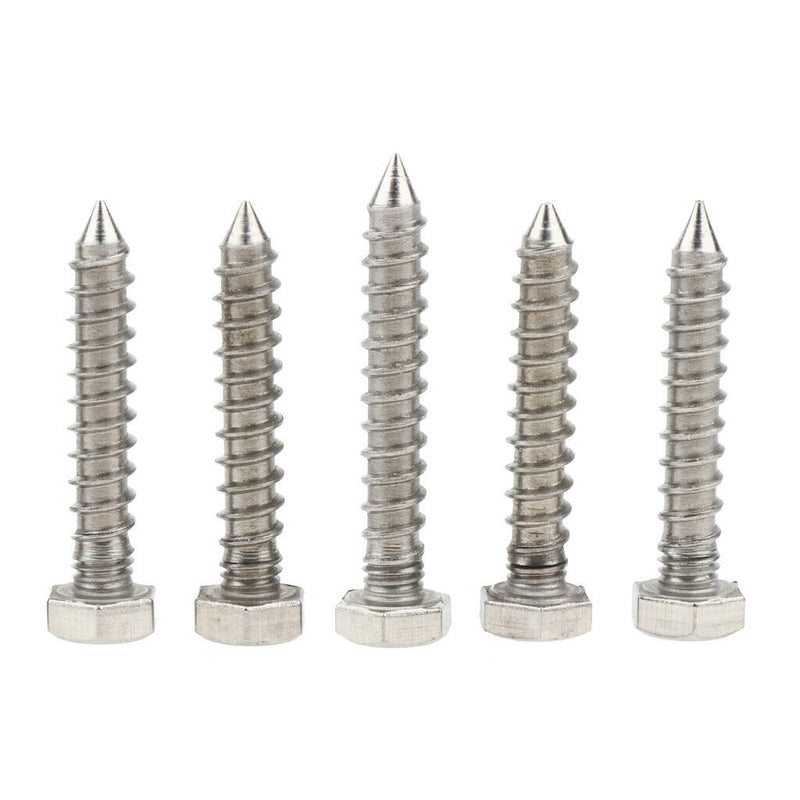 5 Pieces M6 Stainless Hexagon Hex Head Self Tapping Screws Hardware M6 x 35