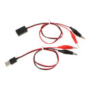 USB To Crocodile / Alligator Clips Power Cable / Test Wire 5v - 21"