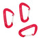 3x Carabiner Clip Aluminum D-Ring Locking Outdoor Wiregate Lock Hook Red