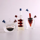 2 Outlets Glass Olive Oil Dispenser Jar Vinegar Bottle Kitchen Sauce Cruet C