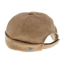 Men Casual Docker Hat Sailor Mechanic Biker SkullCap Retro Beanie Dark Beige