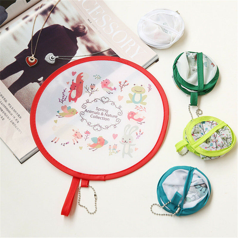 1pc Portable Round Japanese Style Folding Fans Hand Fan for Wedding Party  Z